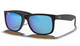 Ray-Ban RB4165 Justin Sunglasses - Rubberised Black / Blue Flash