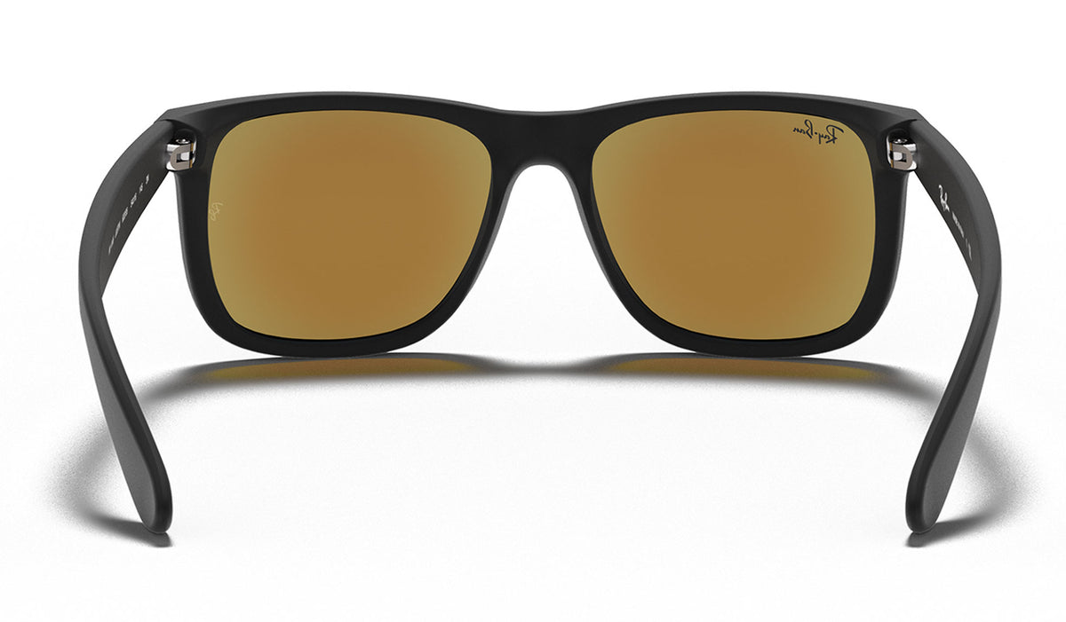 Ray-Ban RB4165 Justin Sunglasses - Rubberised Black / Blue Flash