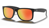 Ray-Ban RB4165 Justin Sunglasses - Rubberised Black / Orange Flash