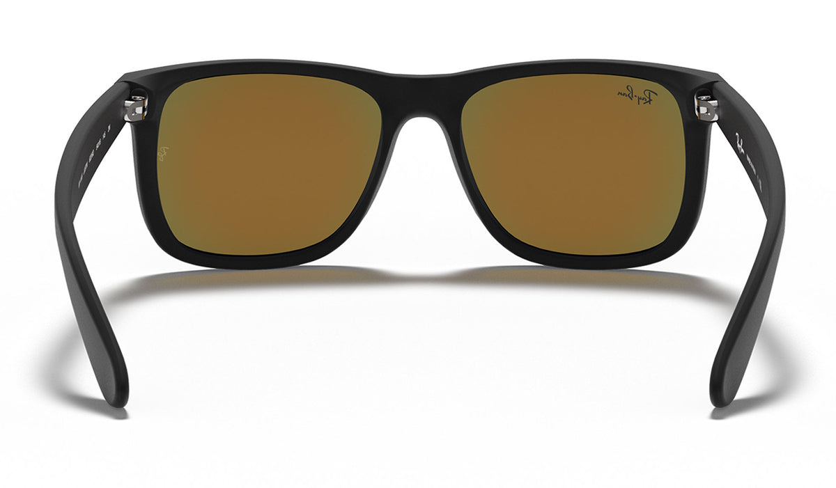 Ray-Ban RB4165 Justin Sunglasses - Rubberised Black / Orange Flash