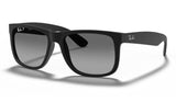 Ray-Ban RB4165 Justin Sunglasses - Rubberised Black / Grey Gradient Polarised