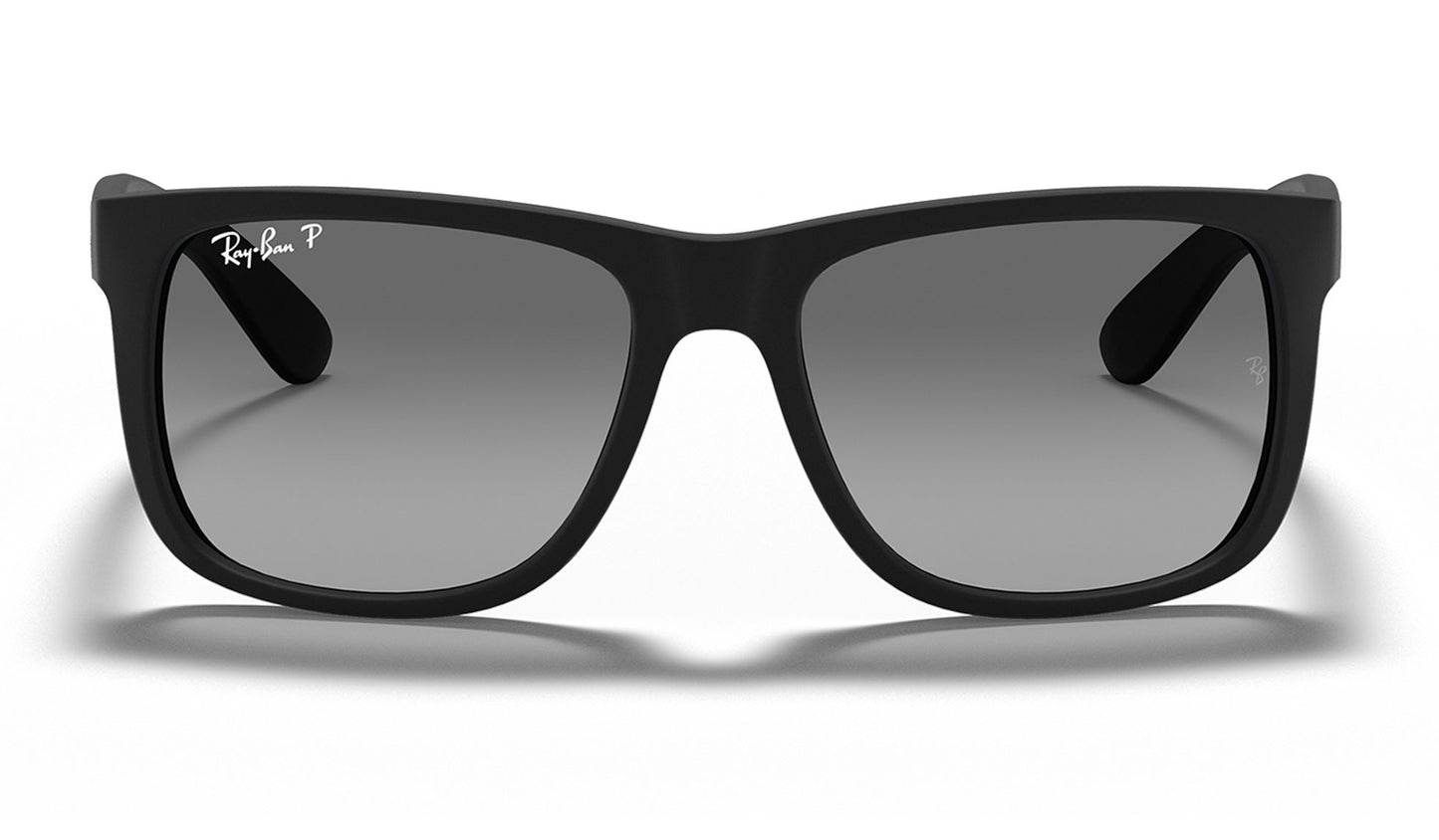 Ray-Ban RB4165 Justin Sunglasses - Rubberised Black / Grey Gradient Polarised