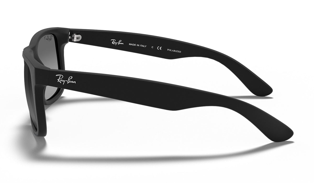 Ray-Ban RB4165 Justin Sunglasses - Rubberised Black / Grey Gradient Polarised