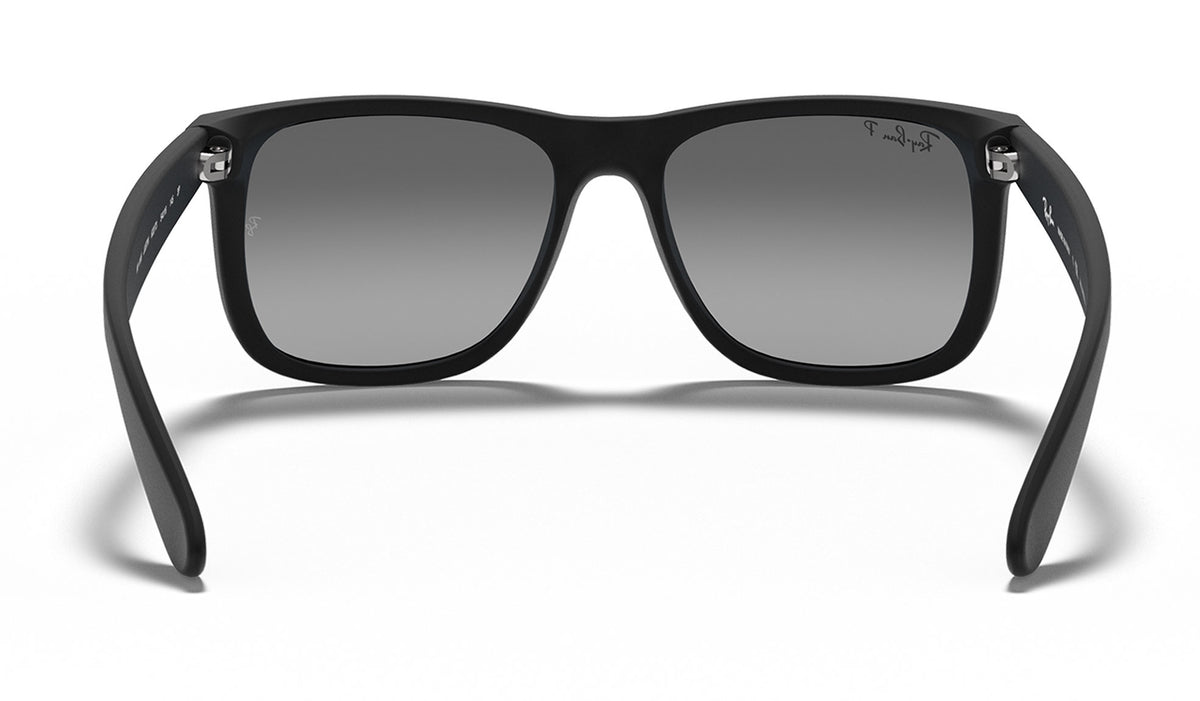 Ray-Ban RB4165 Justin Sunglasses - Rubberised Black / Grey Gradient Polarised