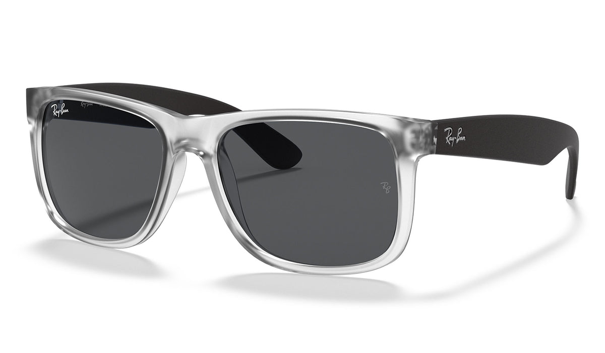 Ray-Ban RB4165 Justin Sunglasses - Rubber Transparent / Dark Grey