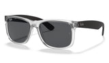 Ray-Ban RB4165 Justin Sunglasses - Rubber Transparent / Dark Grey