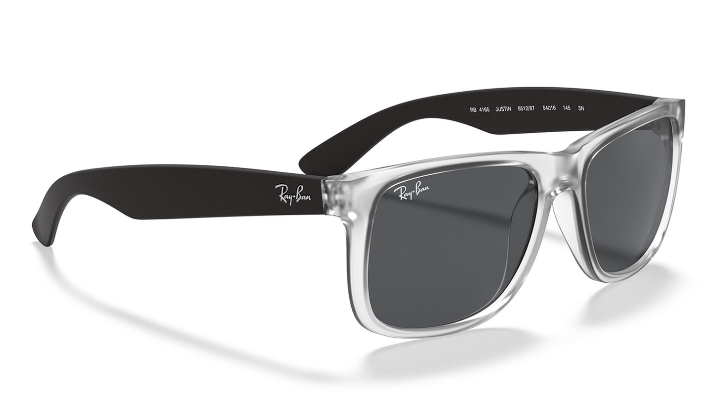 Ray-Ban RB4165 Justin Sunglasses - Rubber Transparent / Dark Grey