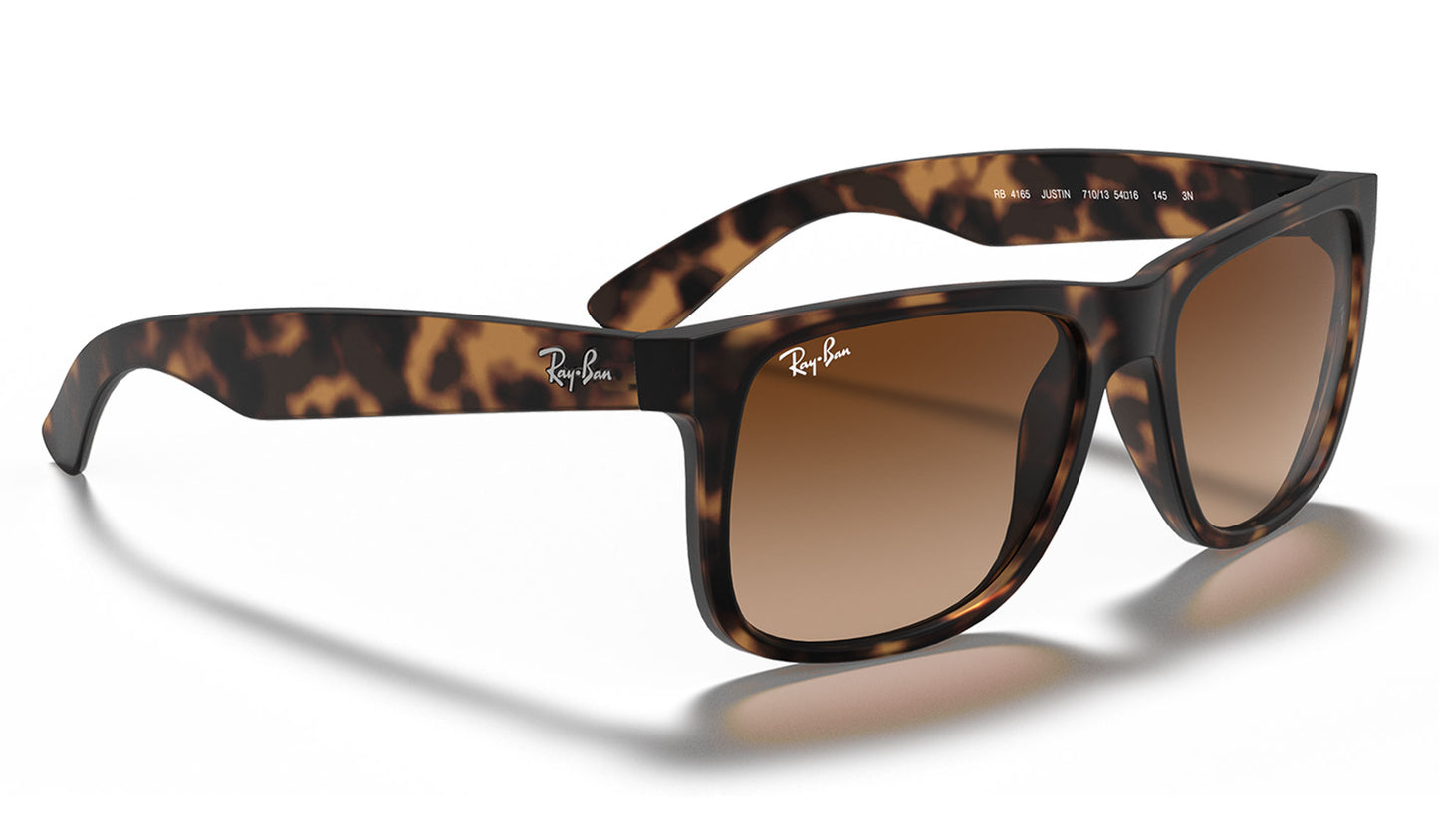 Ray-Ban RB4165 Justin Sunglasses - Rubberised Light Havana / Brown Gradient