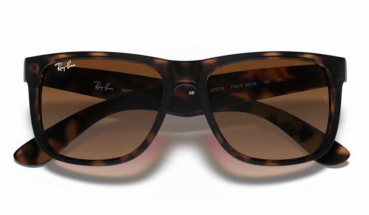 Ray-Ban RB4165 Justin Sunglasses - Rubberised Light Havana / Brown Gradient