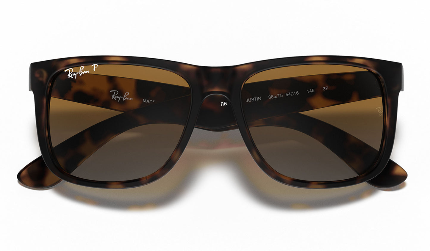 Ray-Ban RB4165 Justin Sunglasses - Tortoise / Brown Gradient Polarised