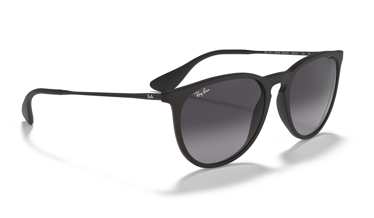 Ray-Ban RB4171 Erika Sunglasses - Rubberised Black / Grey Gradient
