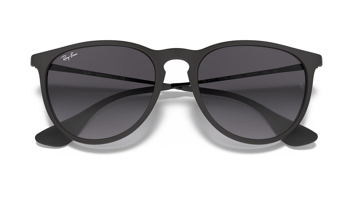 Ray-Ban RB4171 Erika Sunglasses - Rubberised Black / Grey Gradient