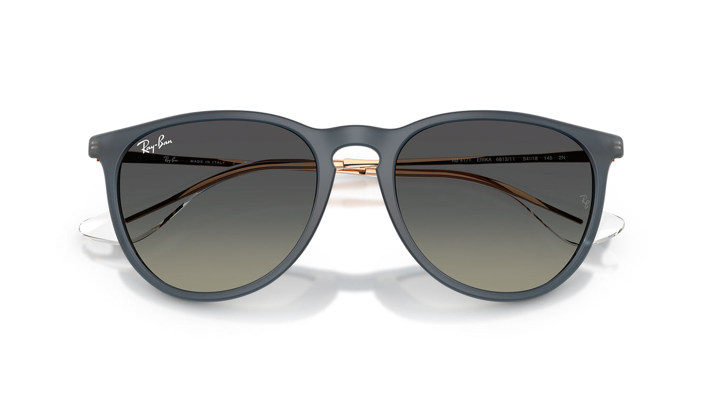 Ray-Ban RB4171 Erika Sunglasses - Rubber Blue / Gradient Grey