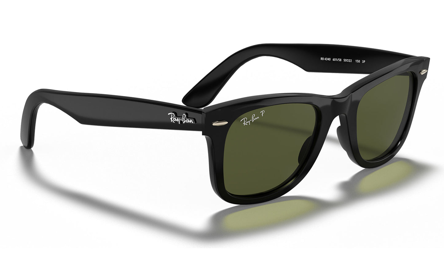 Ray-Ban RB4340 Wayfarer Ease Sunglasses - Black / Green Polarised