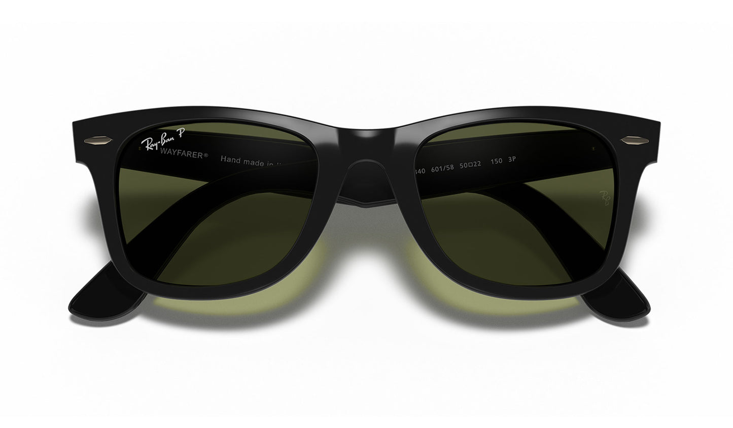 Ray-Ban RB4340 Wayfarer Ease Sunglasses - Black / Green Polarised