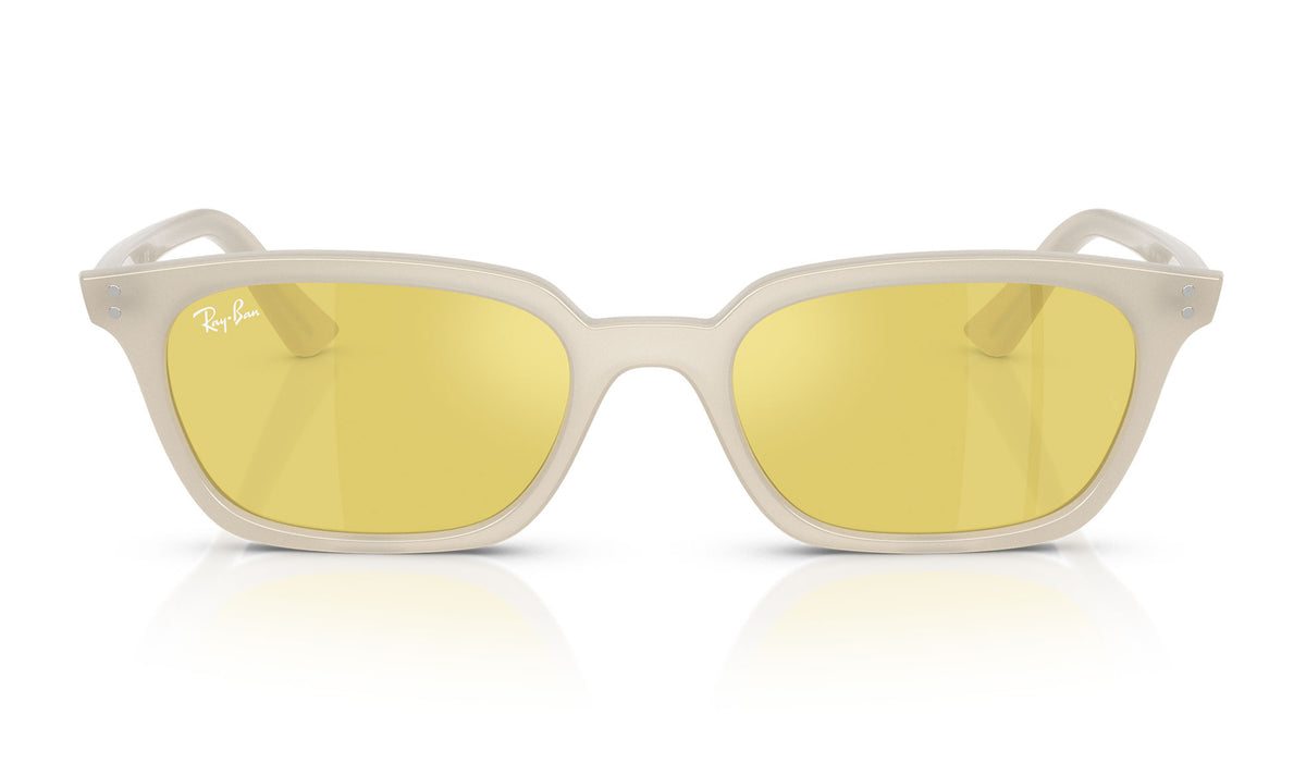 Ray-Ban RB4456 Zaya Sunglasses - Cloudy Warm White / Yellow Mirror Flash Gold