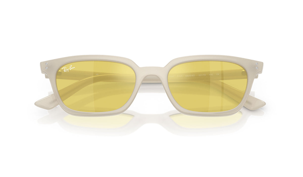 Ray-Ban RB4456 Zaya Sunglasses - Cloudy Warm White / Yellow Mirror Flash Gold