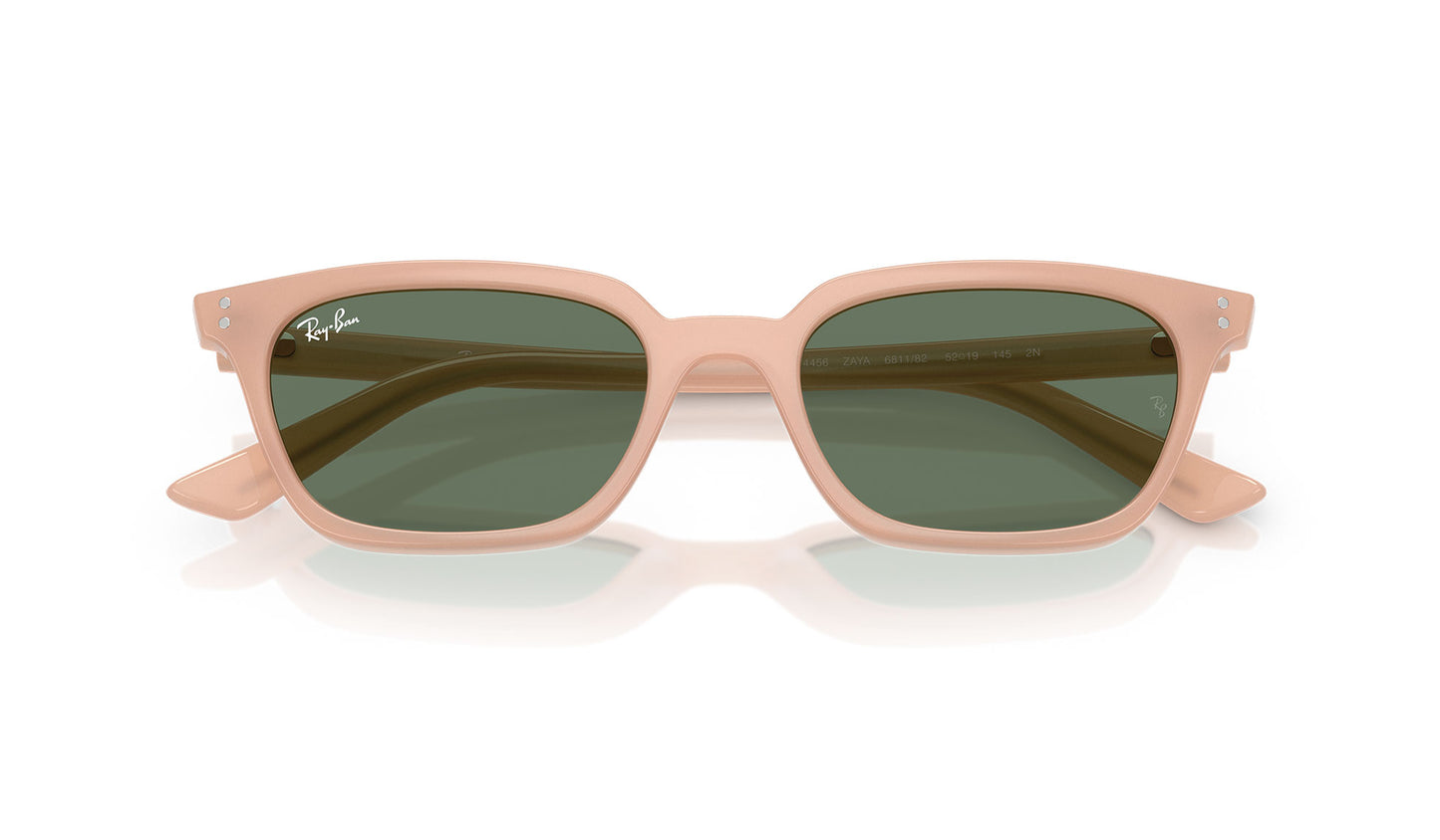 Ray-Ban RB4456 Zaya Sunglasses - Cloudy Natural Pink / Dark Green