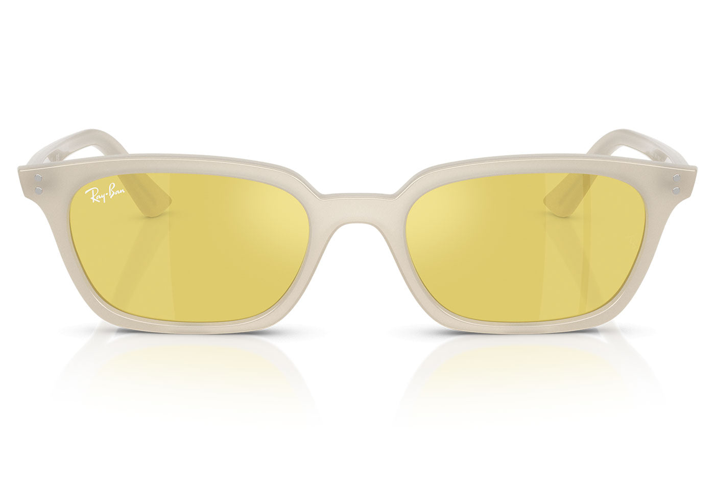 Ray-Ban RB4456 Zaya Sunglasses - Cloudy Warm White / Yellow Mirror Flash Gold