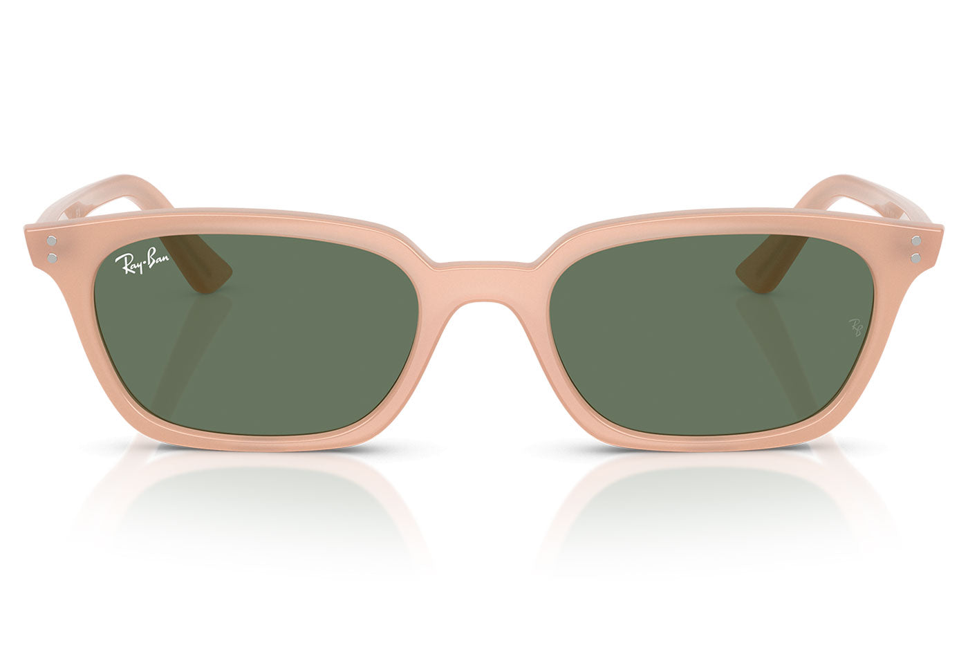 Ray-Ban RB4456 Zaya Sunglasses - Cloudy Natural Pink / Dark Green