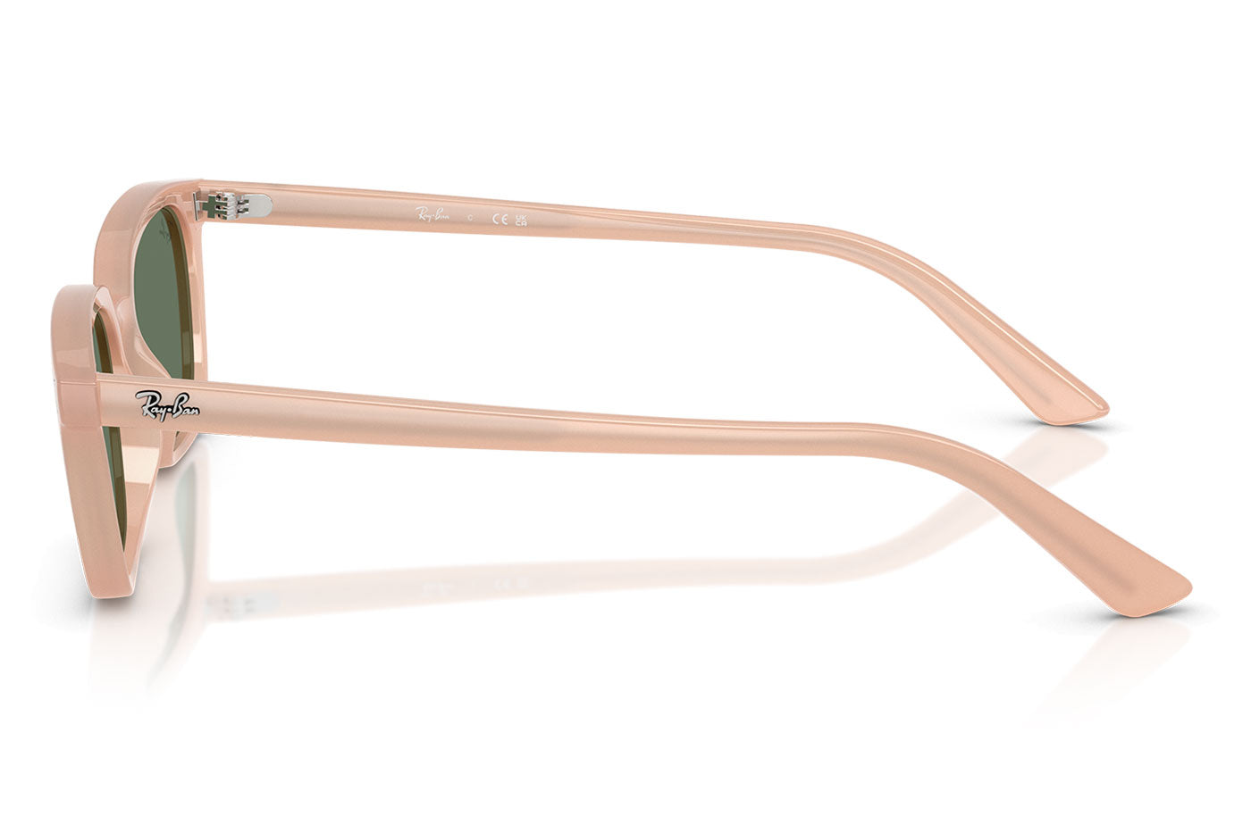 Ray-Ban RB4456 Zaya Sunglasses - Cloudy Natural Pink / Dark Green