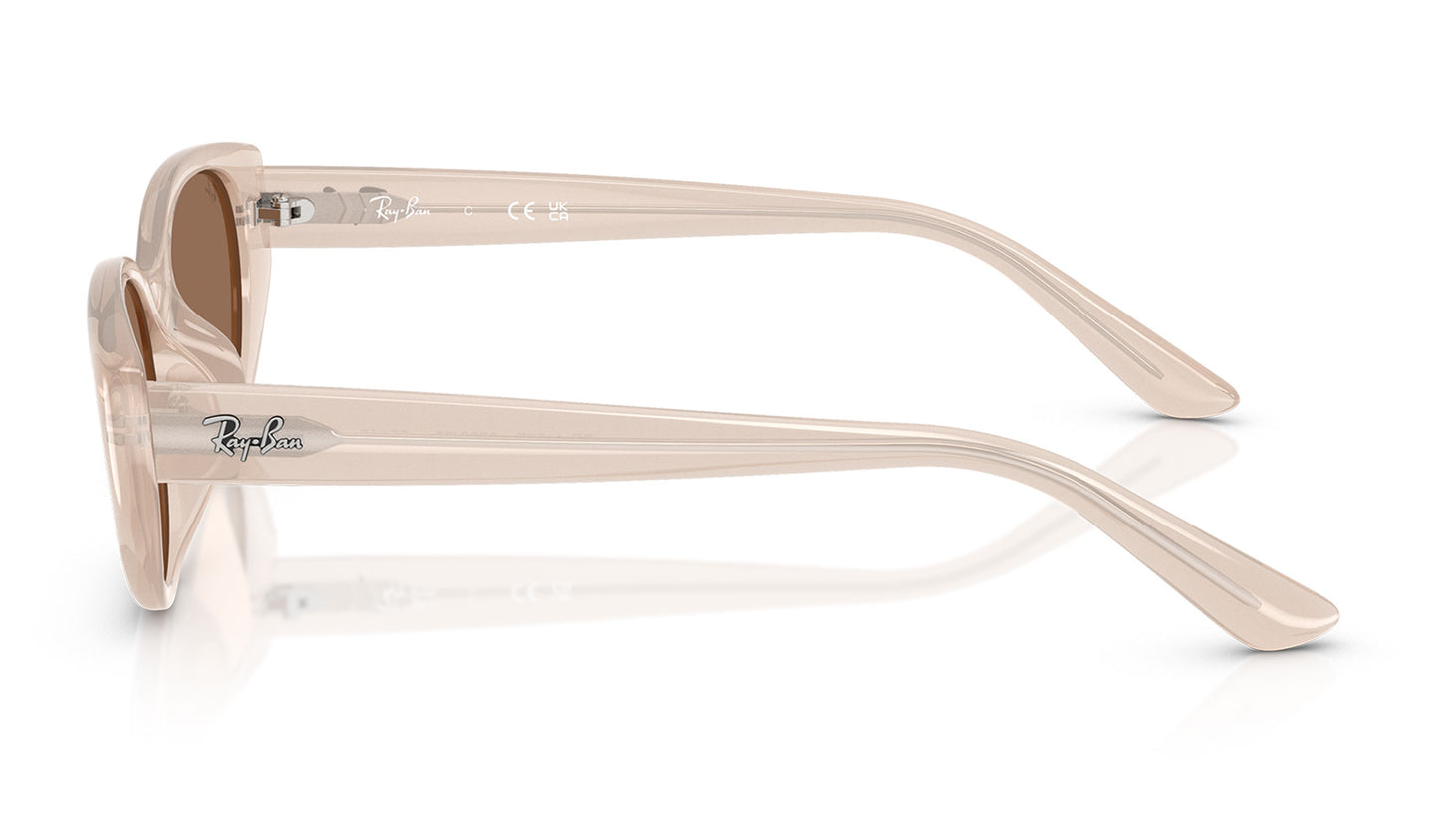 Ray-Ban RB4457D Sunglasses - Opal Beige / Dark Brown