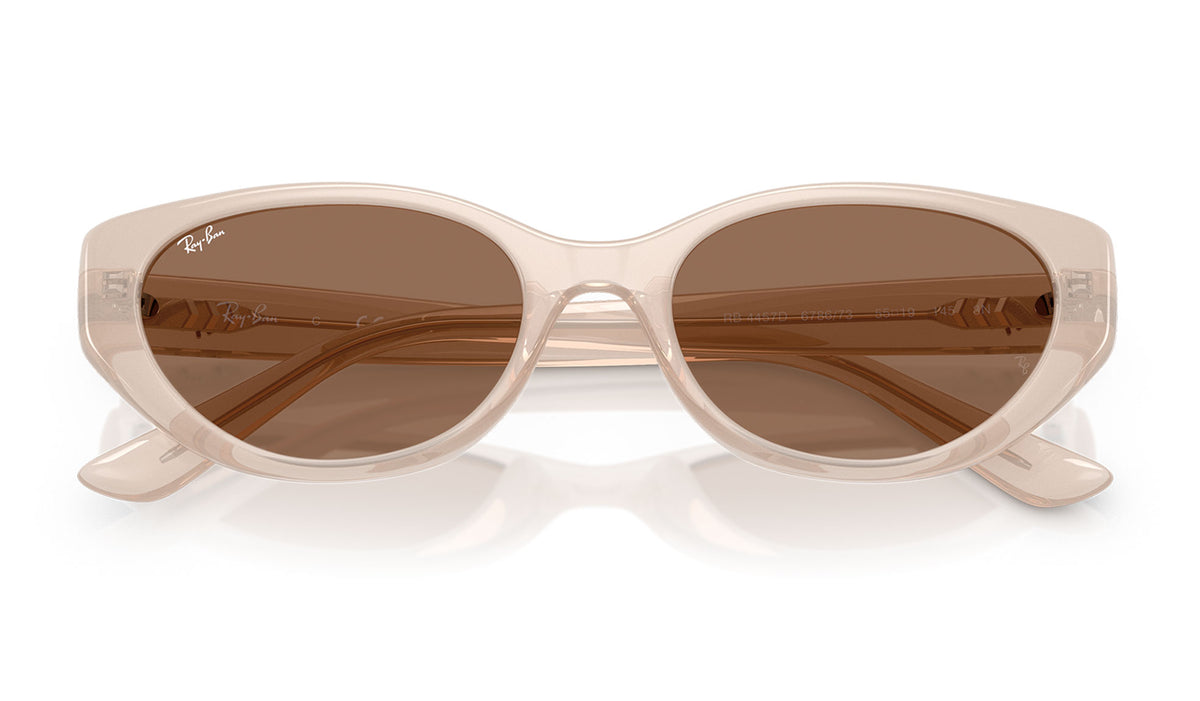 Ray-Ban RB4457D Sunglasses - Opal Beige / Dark Brown
