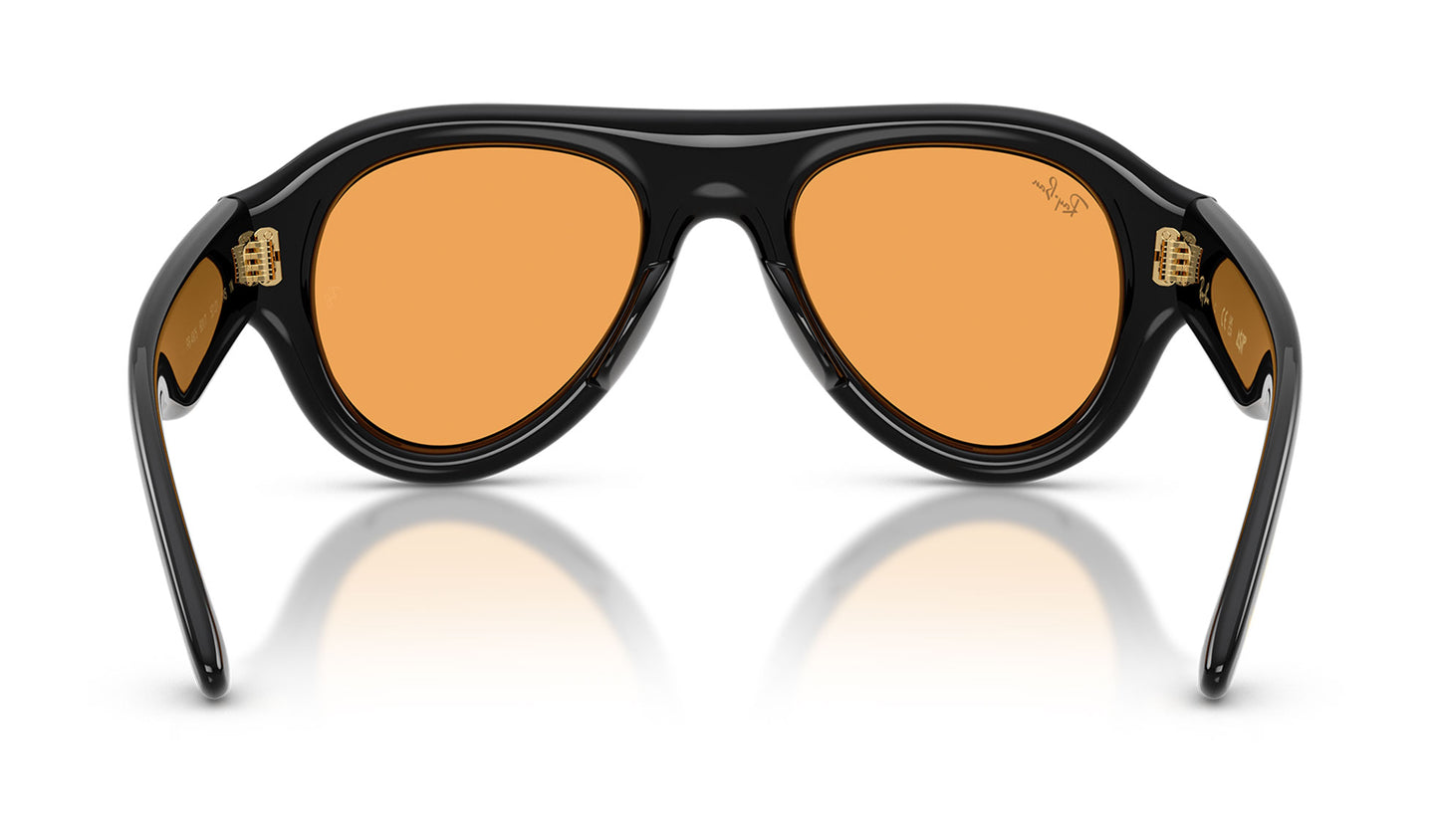 Ray-Ban RB4925 Aviator Puffer Sunglasses - Black / Orange