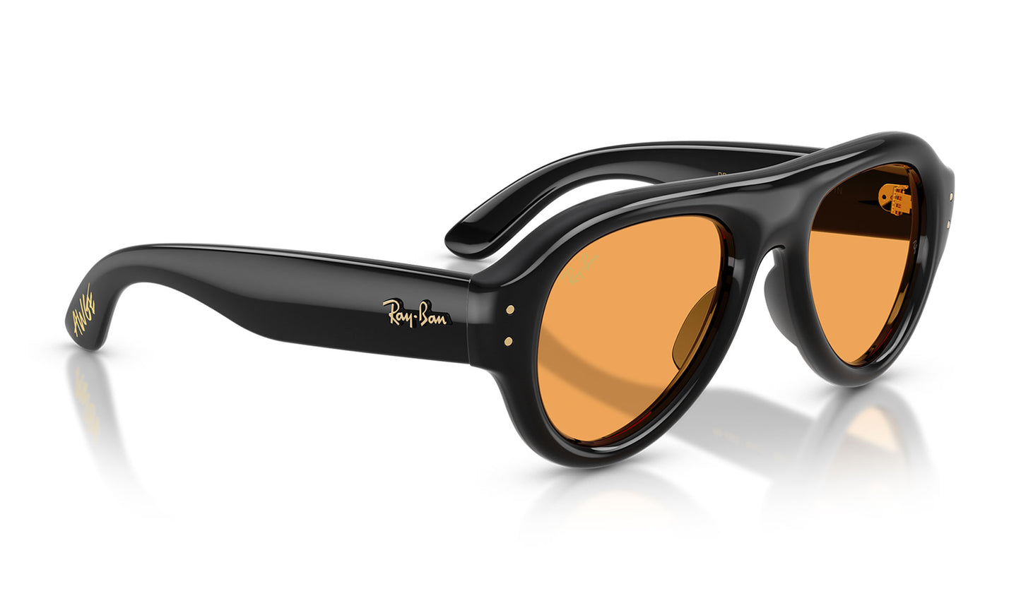 Ray-Ban RB4925 Aviator Puffer Sunglasses - Black / Orange