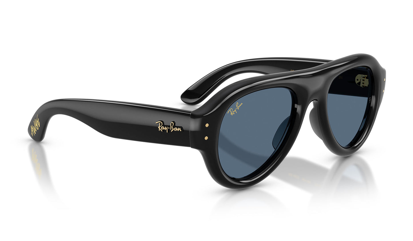 Ray-Ban RB4925 Aviator Puffer Sunglasses - Black / Dark Blue