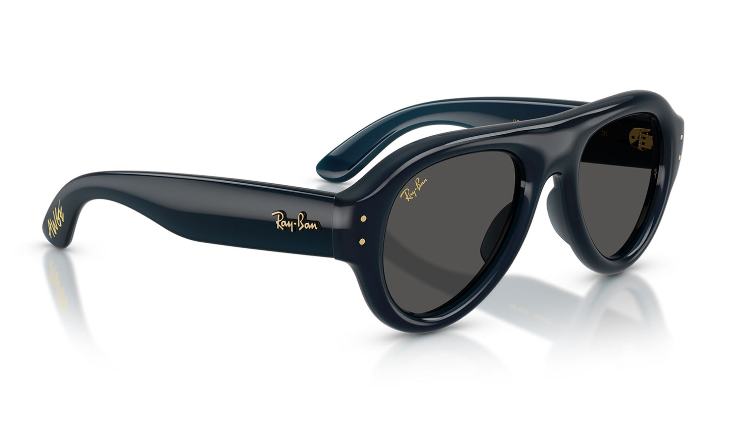 Ray-Ban RB4925 Aviator Puffer Sunglasses - Transparent Dark Blue / Ultra Black