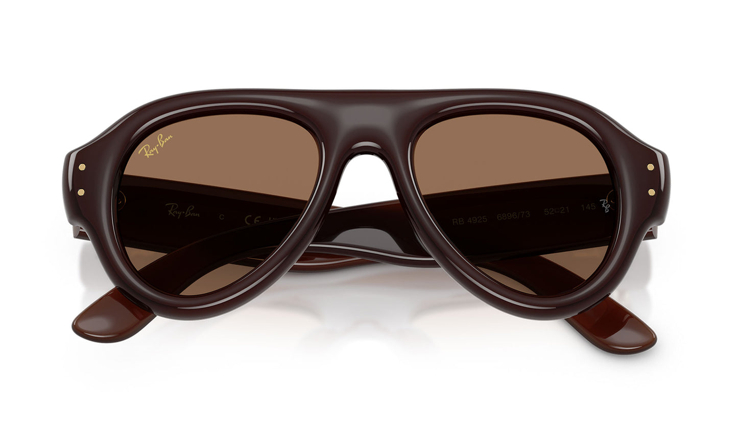 Ray-Ban RB4925 Aviator Puffer Sunglasses - Transparent Dark Brown / Dark Brown