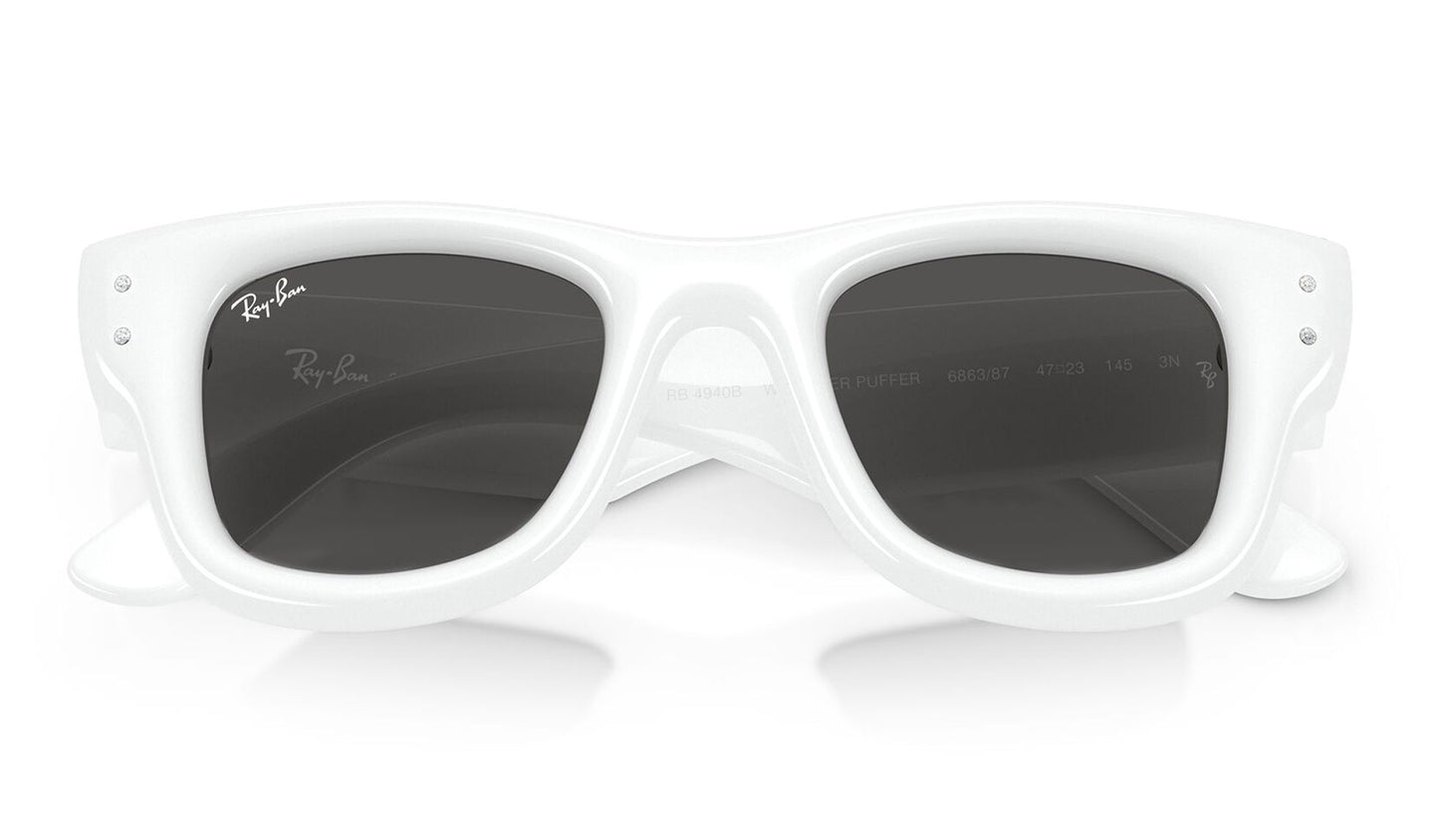 Ray-Ban RB4940B Wayfarer Puffer Crystal Edition Sunglasses - White & Strass / Ultra Black