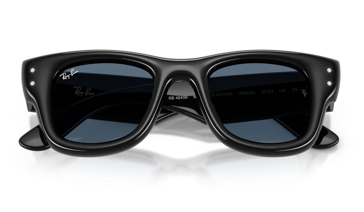Ray-Ban RB4940B Wayfarer Puffer Crystal Edition Sunglasses - Black / Dark Blue