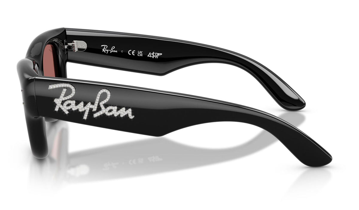 Ray-Ban RB4940B Wayfarer Puffer Crystal Edition Sunglasses - Black / Dark Violet