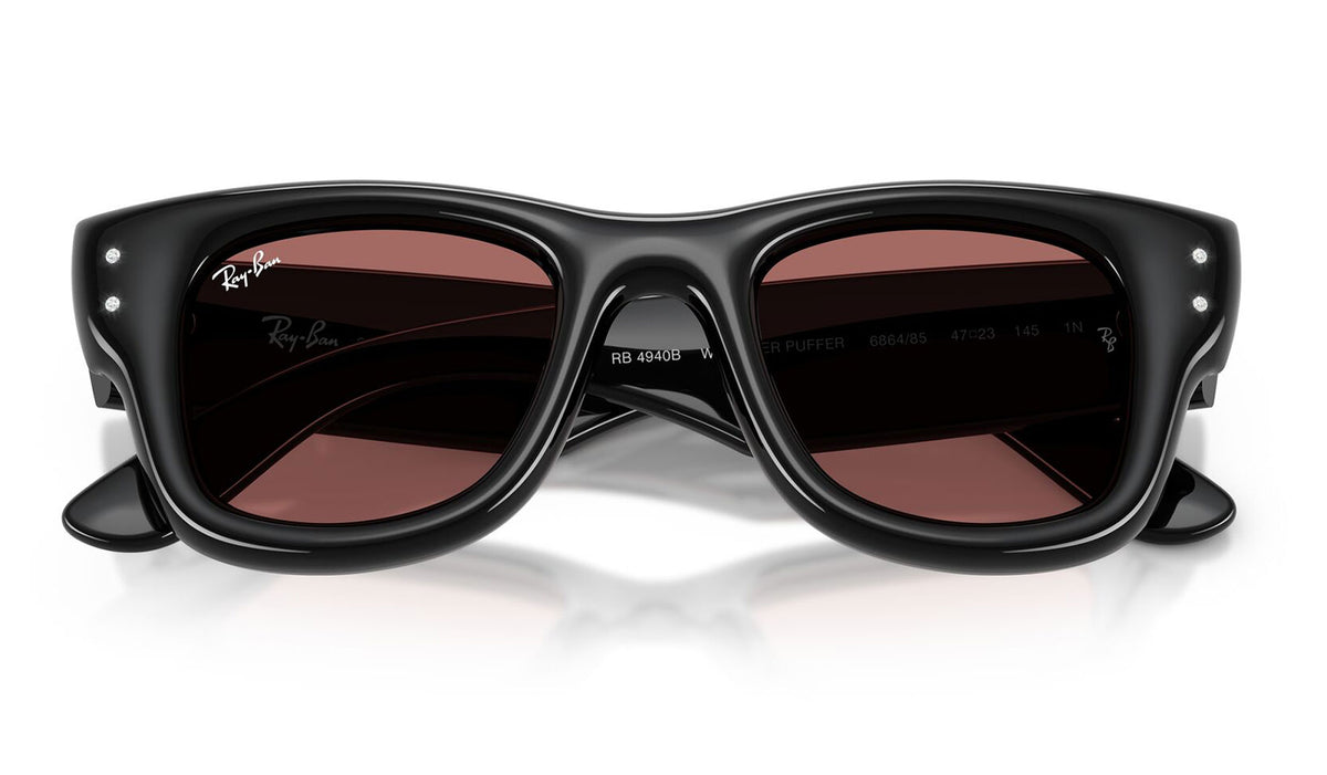 Ray-Ban RB4940B Wayfarer Puffer Crystal Edition Sunglasses - Black / Dark Violet