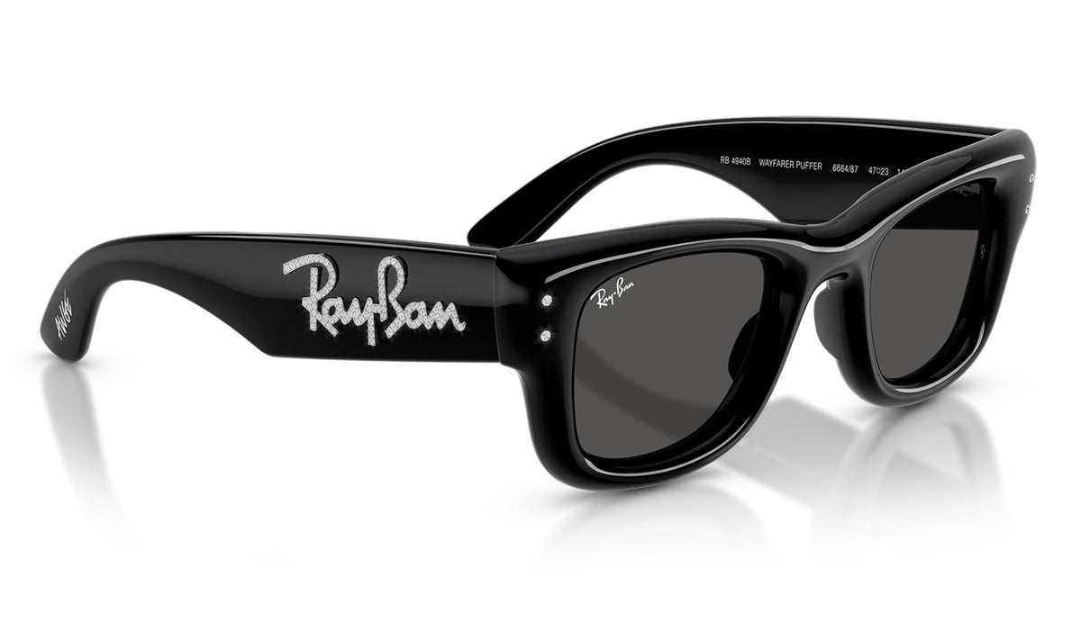 Ray-Ban RB4940B Wayfarer Puffer Crystal Edition Sunglasses - Black / Ultra Black