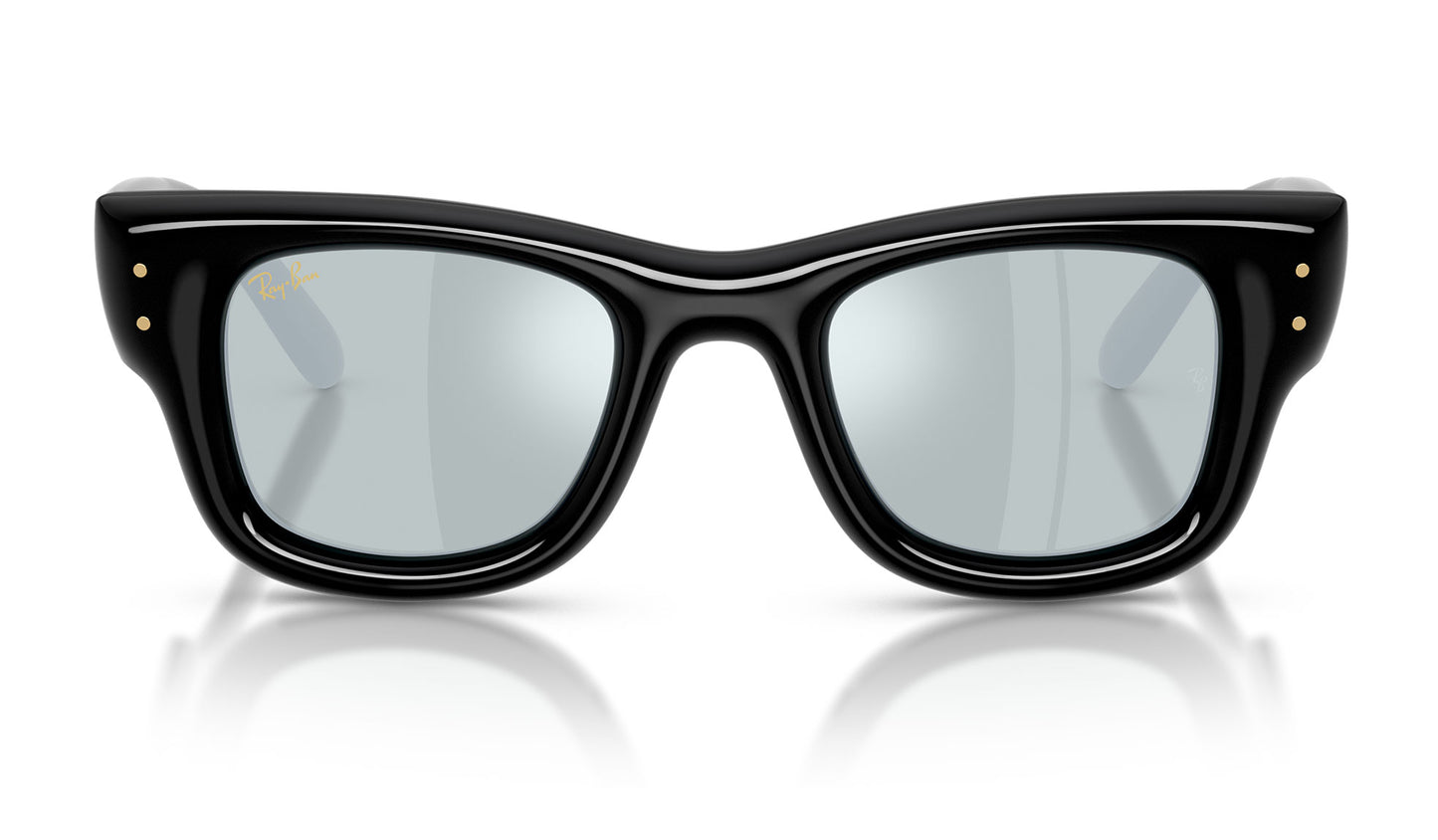 Ray-Ban RB4940 Wayfarer Puffer Sunglasses - Black / Green Mirror Silver
