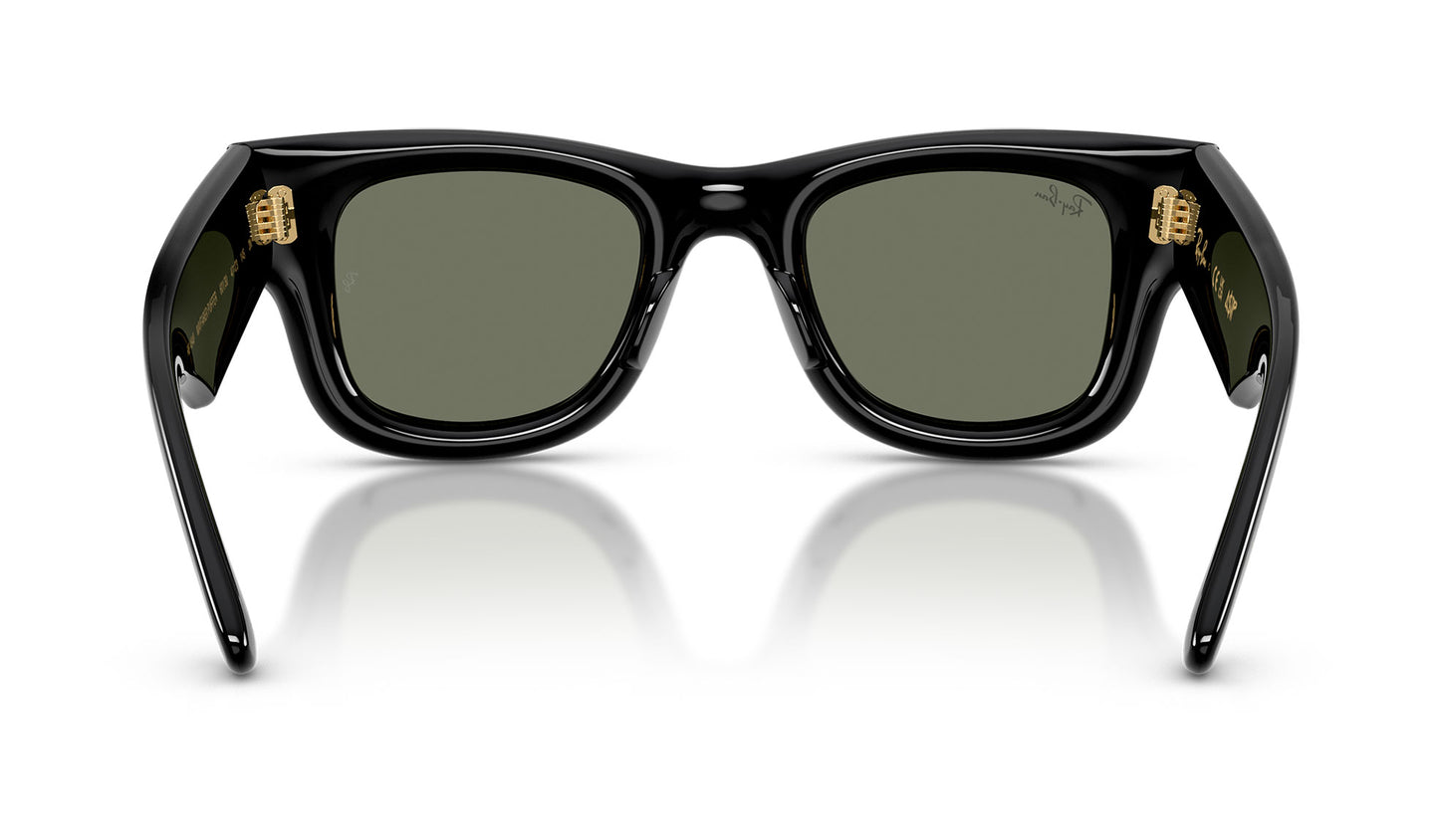 Ray-Ban RB4940 Wayfarer Puffer Sunglasses - Black / Green Mirror Silver