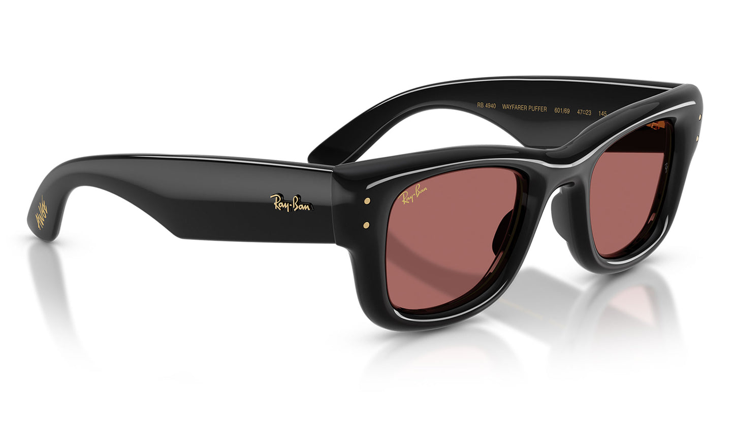 Ray-Ban RB4940 Wayfarer Puffer Sunglasses - Black / Dark Violet