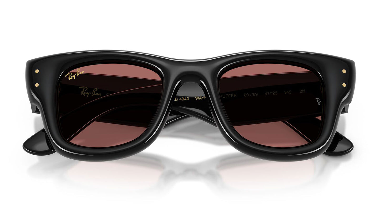 Ray-Ban RB4940 Wayfarer Puffer Sunglasses - Black / Dark Violet