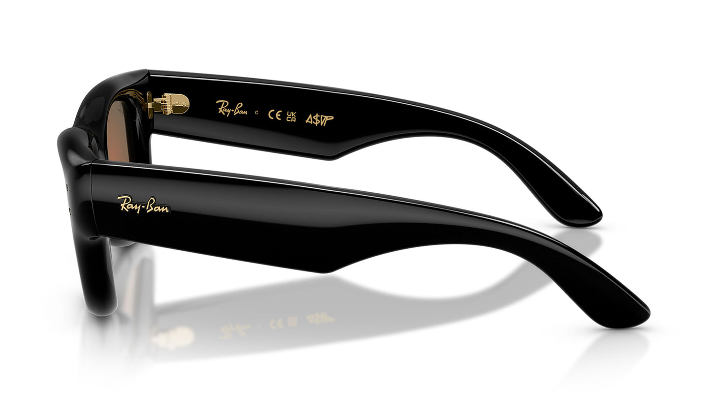 Ray-Ban RB4940 Wayfarer Puffer Sunglasses - Black / Brown Mirror Orange