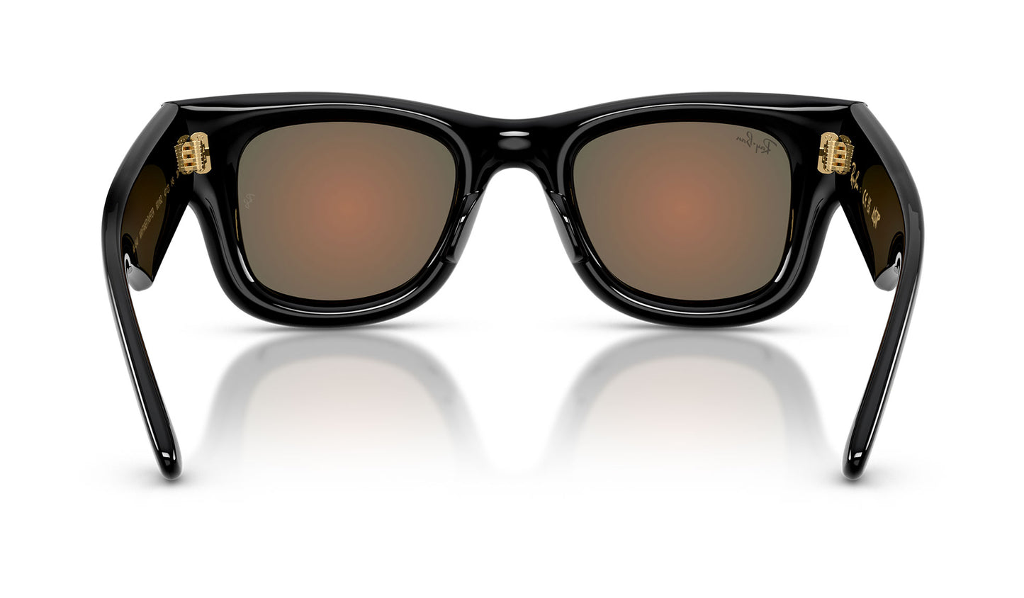 Ray-Ban RB4940 Wayfarer Puffer Sunglasses - Black / Brown Mirror Orange