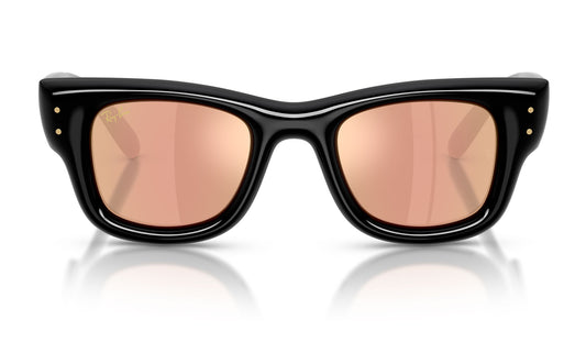Ray-Ban RB4940 Wayfarer Puffer Sunglasses - Black / Dark Brown Mirror Rose Gold