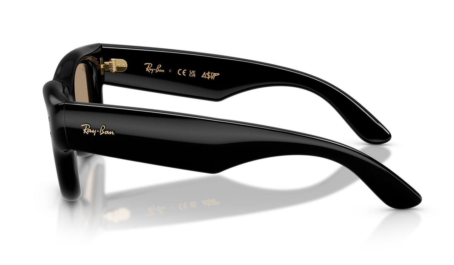 Ray-Ban RB4940 Wayfarer Puffer Sunglasses - Black / Dark Brown Mirror Rose Gold