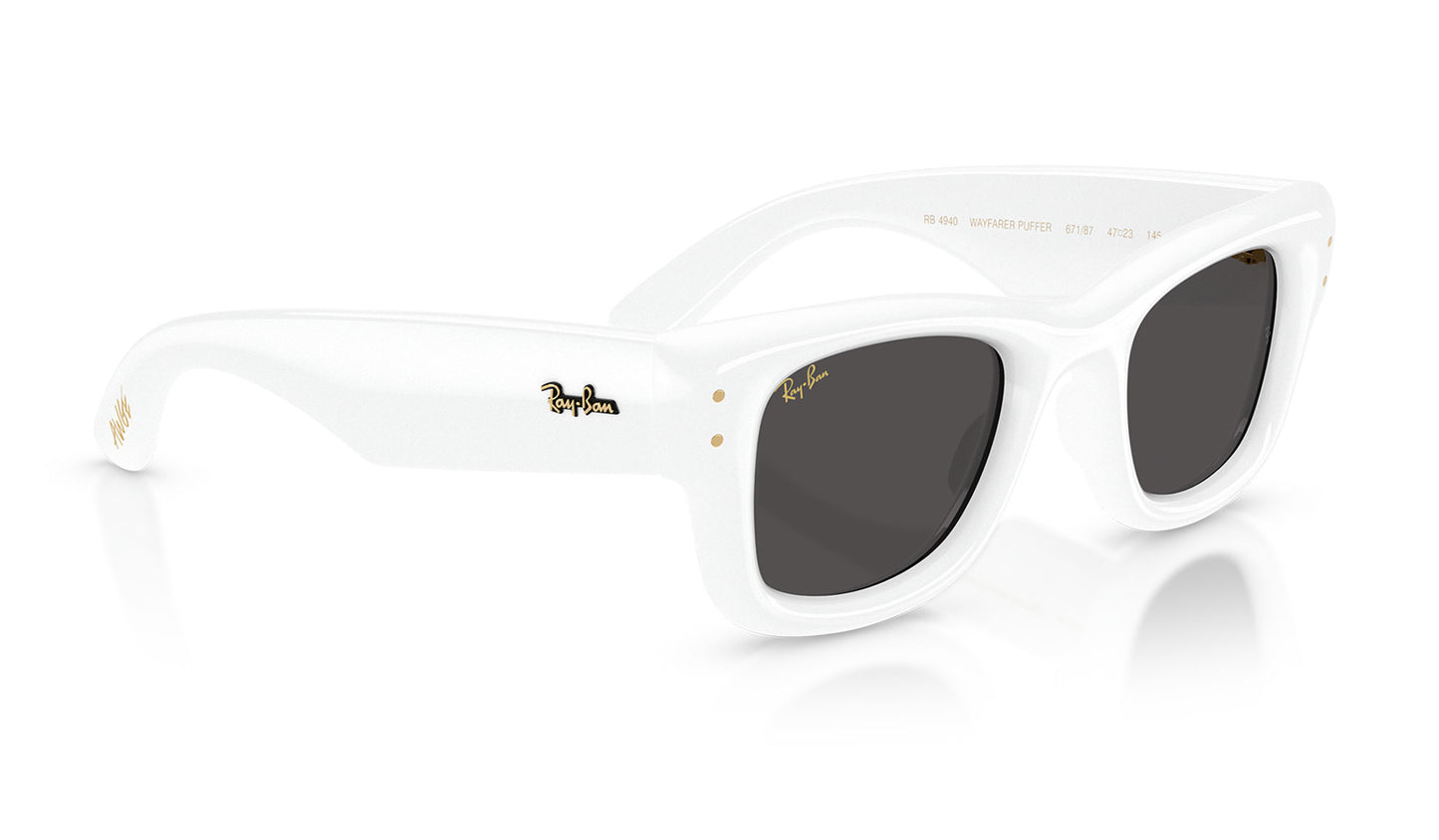 Ray-Ban RB4940 Wayfarer Puffer Sunglasses - White / Ultra Black