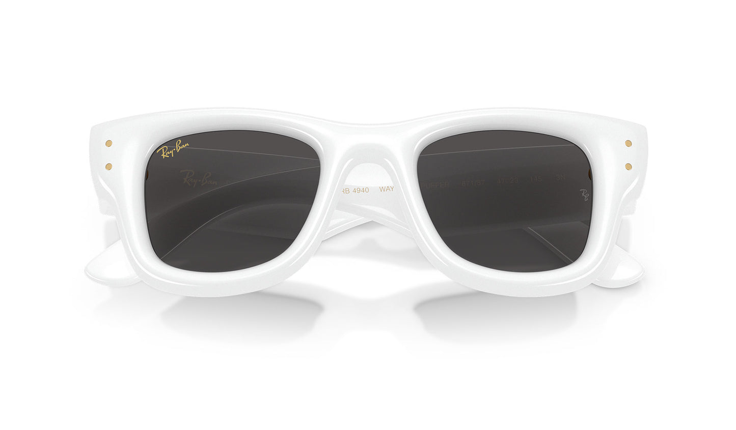 Ray-Ban RB4940 Wayfarer Puffer Sunglasses - White / Ultra Black