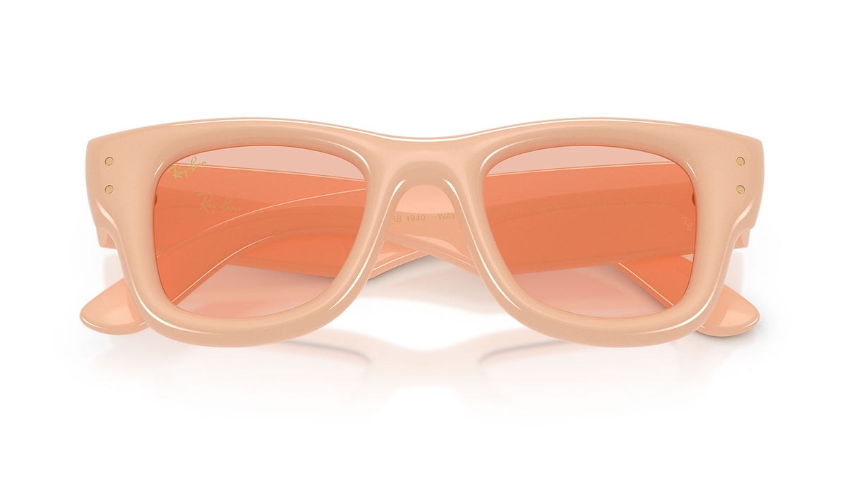 Ray-Ban RB4940 Wayfarer Puffer Sunglasses - Solid Nude / Dark Pink
