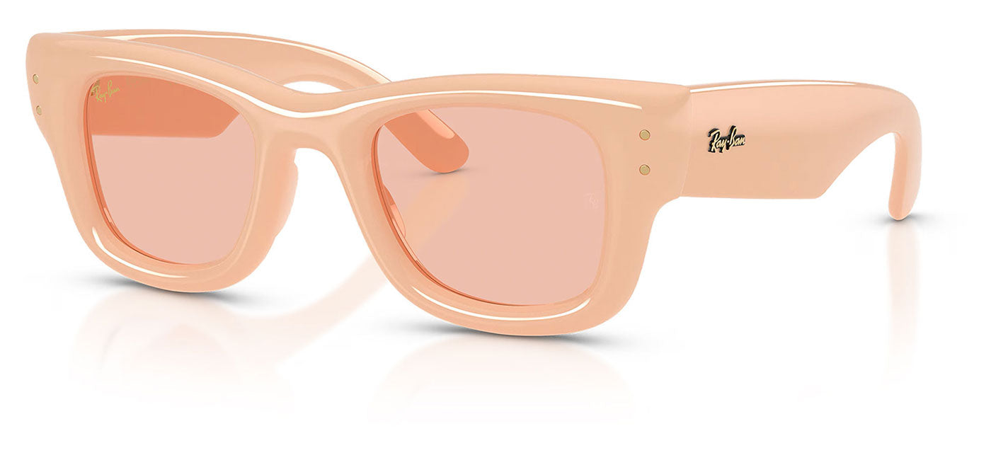 Ray-Ban RB4940 Wayfarer Puffer Sunglasses - Solid Nude / Dark Pink