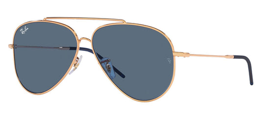 Ray-Ban RBR0101S Aviator Reverse Sunglasses - Rose Gold / Dark Blue
